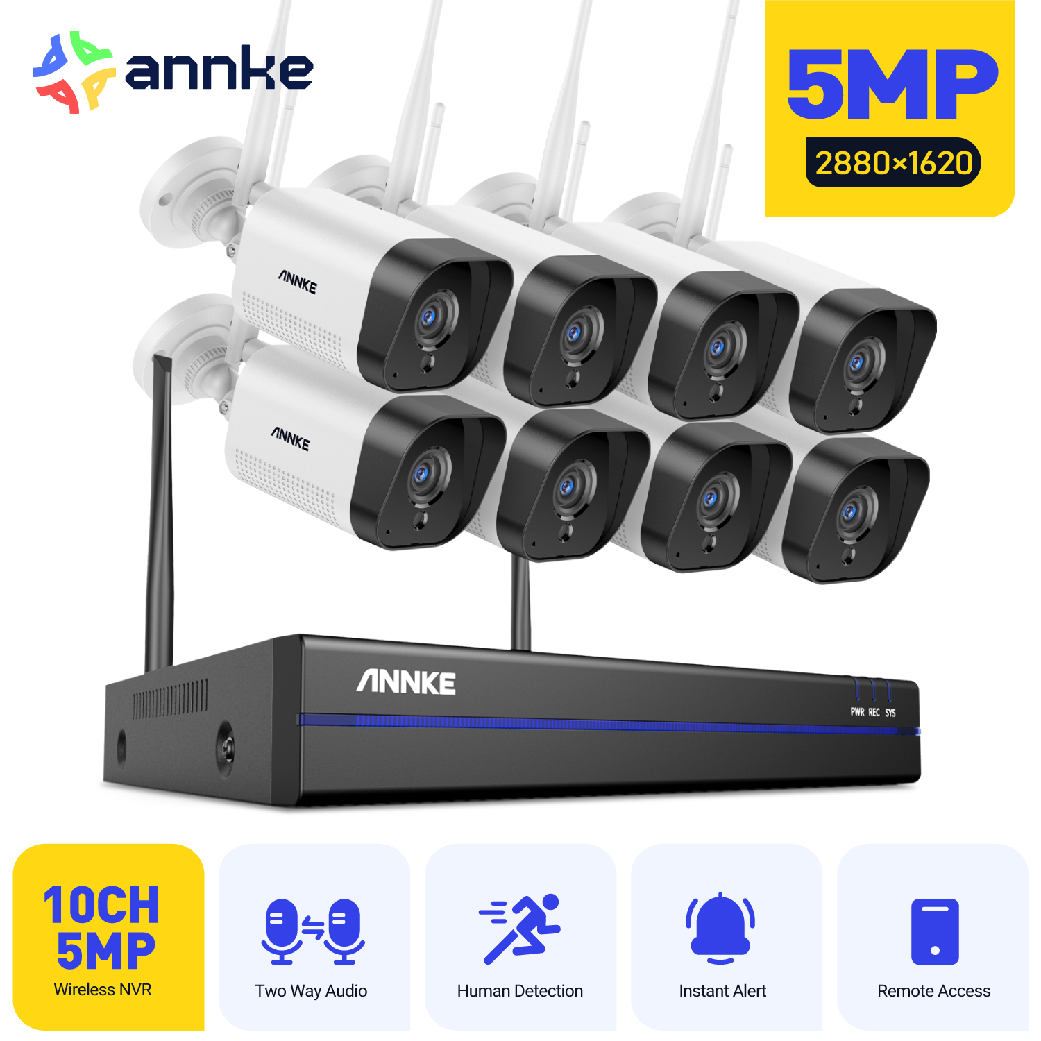 Home Security Outdoor Camera System - ANNKE 5MP WiFi CCTV System 16CH