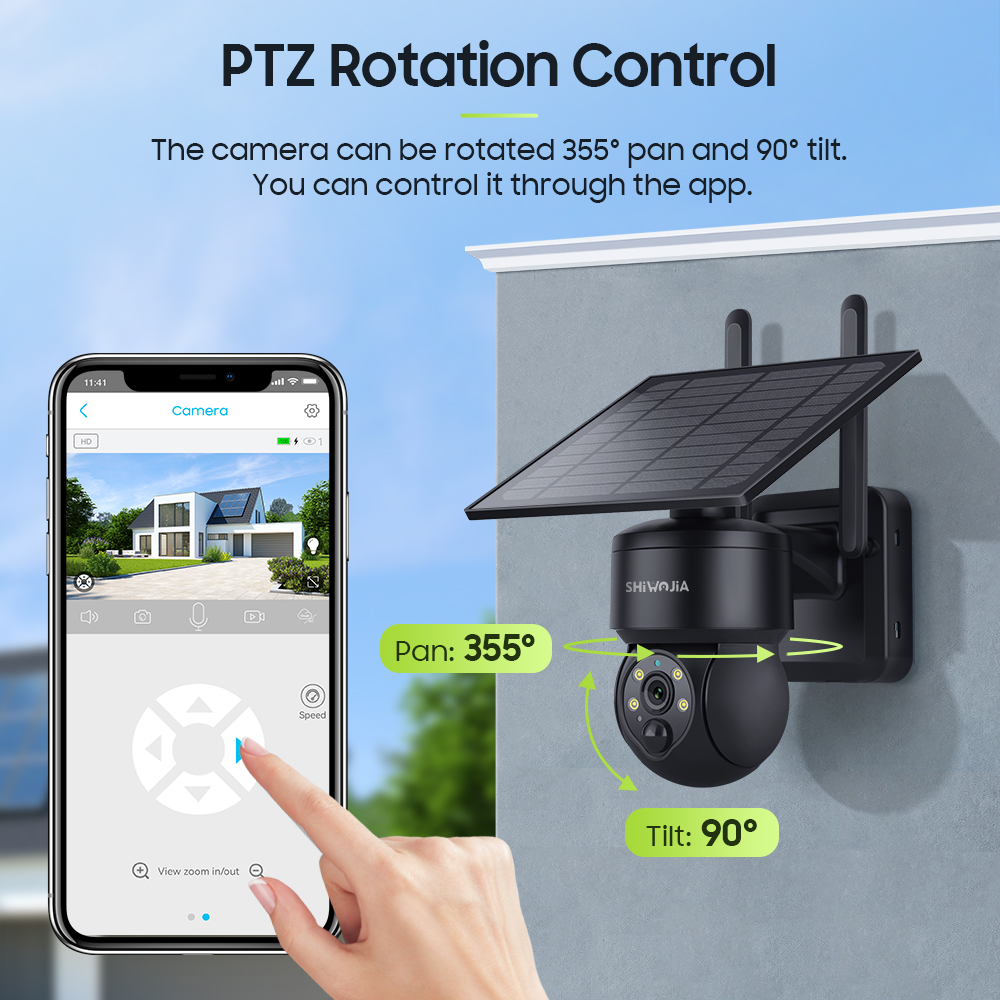 SHIWOJIA WIFI Wireless PTZ Sol - Home Security Outdoor Camera System ulasan dan harga