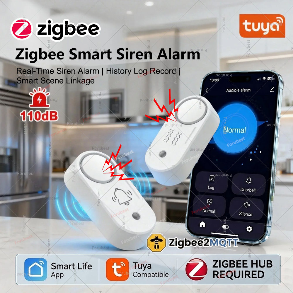 Zigbee Smart Siren Alarm Sound - Home Security Siren ulasan dan harga