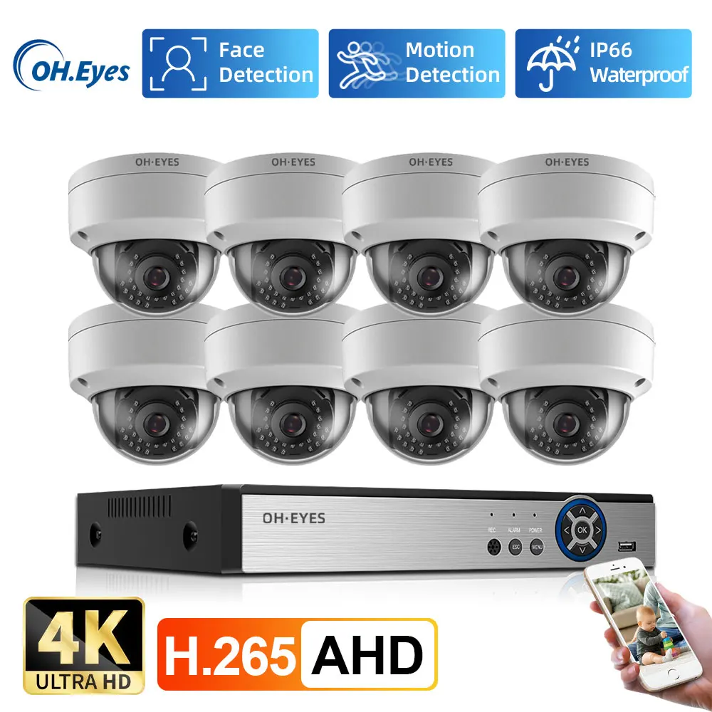 Home Security 8MP H.265+ 4CH 4 - Home Security Outdoor Camera System ulasan dan harga