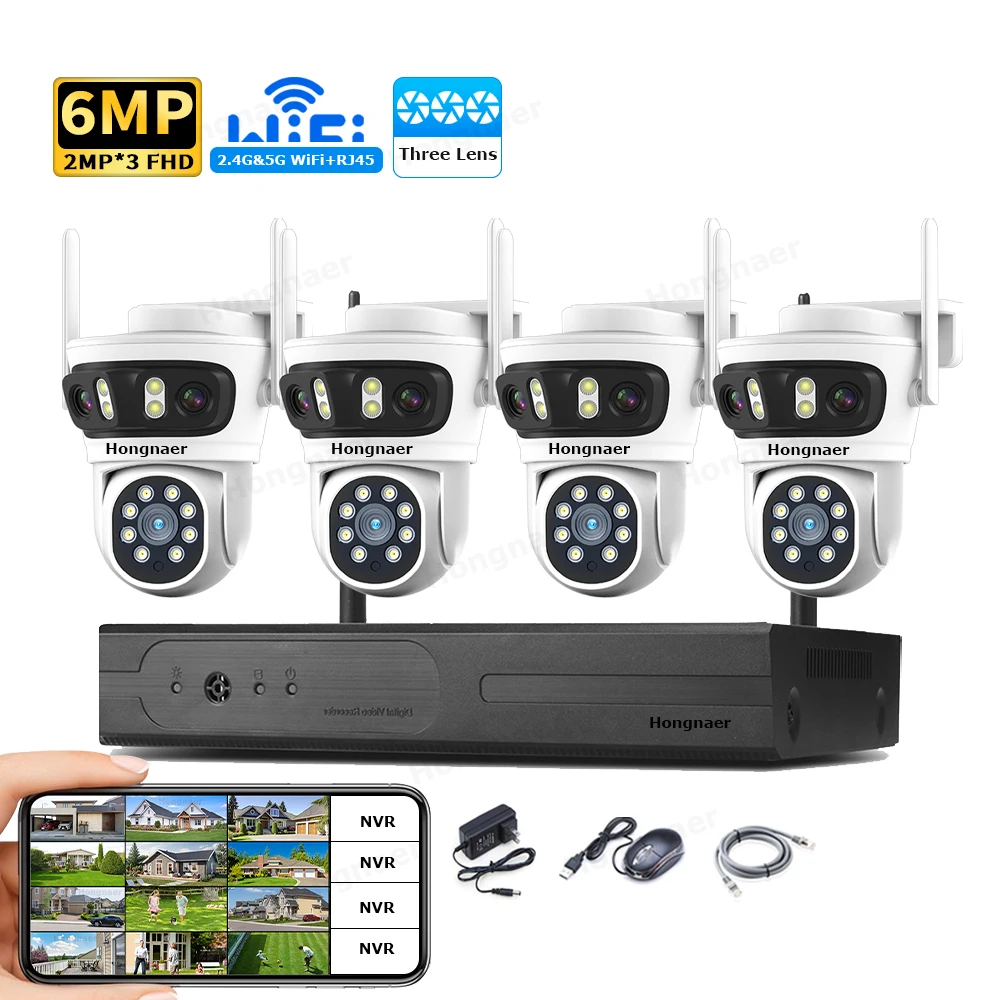 2026 Hongnaer 6MP 4CH 3 Lens 2 - Home Security And Camera Systems ulasan dan harga