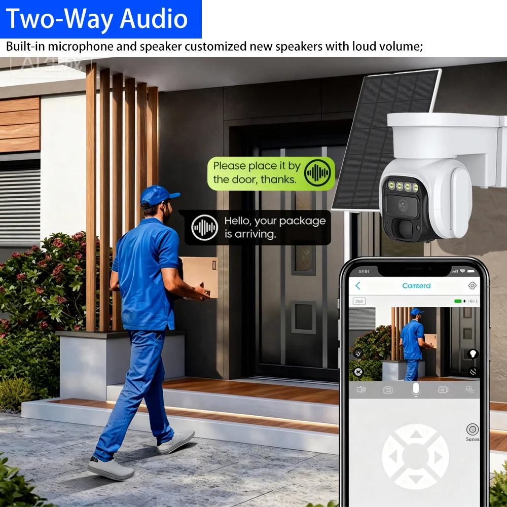 5MP Solar PTZ Camera PIR Detec - Home Security Outdoor Camera System ulasan dan harga