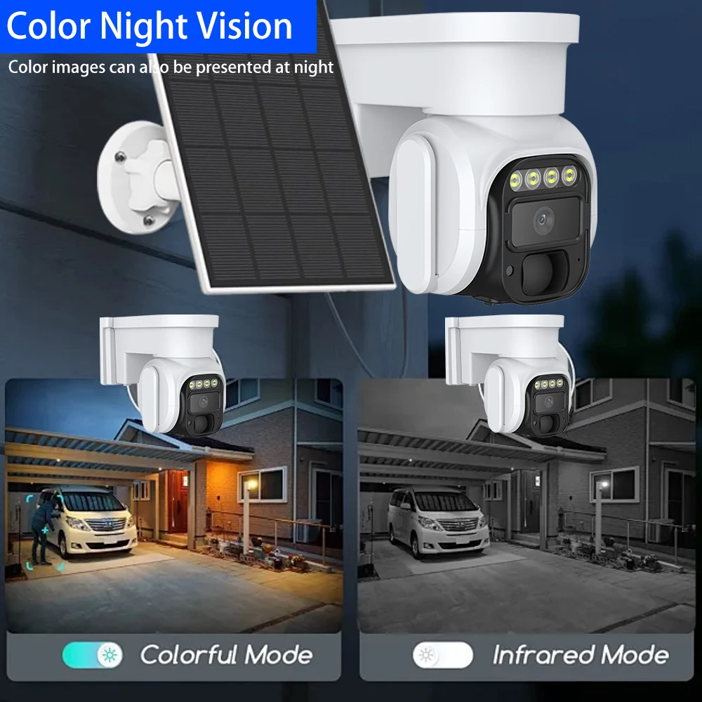 5MP Solar PTZ Camera PIR Detec - Home Security Outdoor Camera System ulasan dan harga