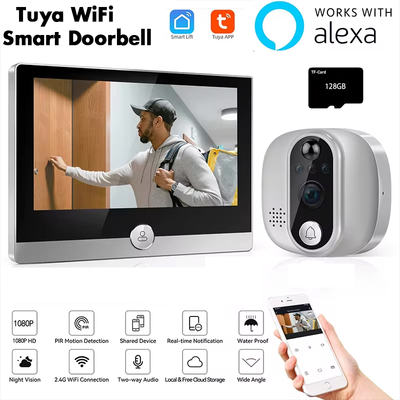 Tuya Video Doorbell 1080P WiFi - Home Security Doorbell Camera ulasan dan harga