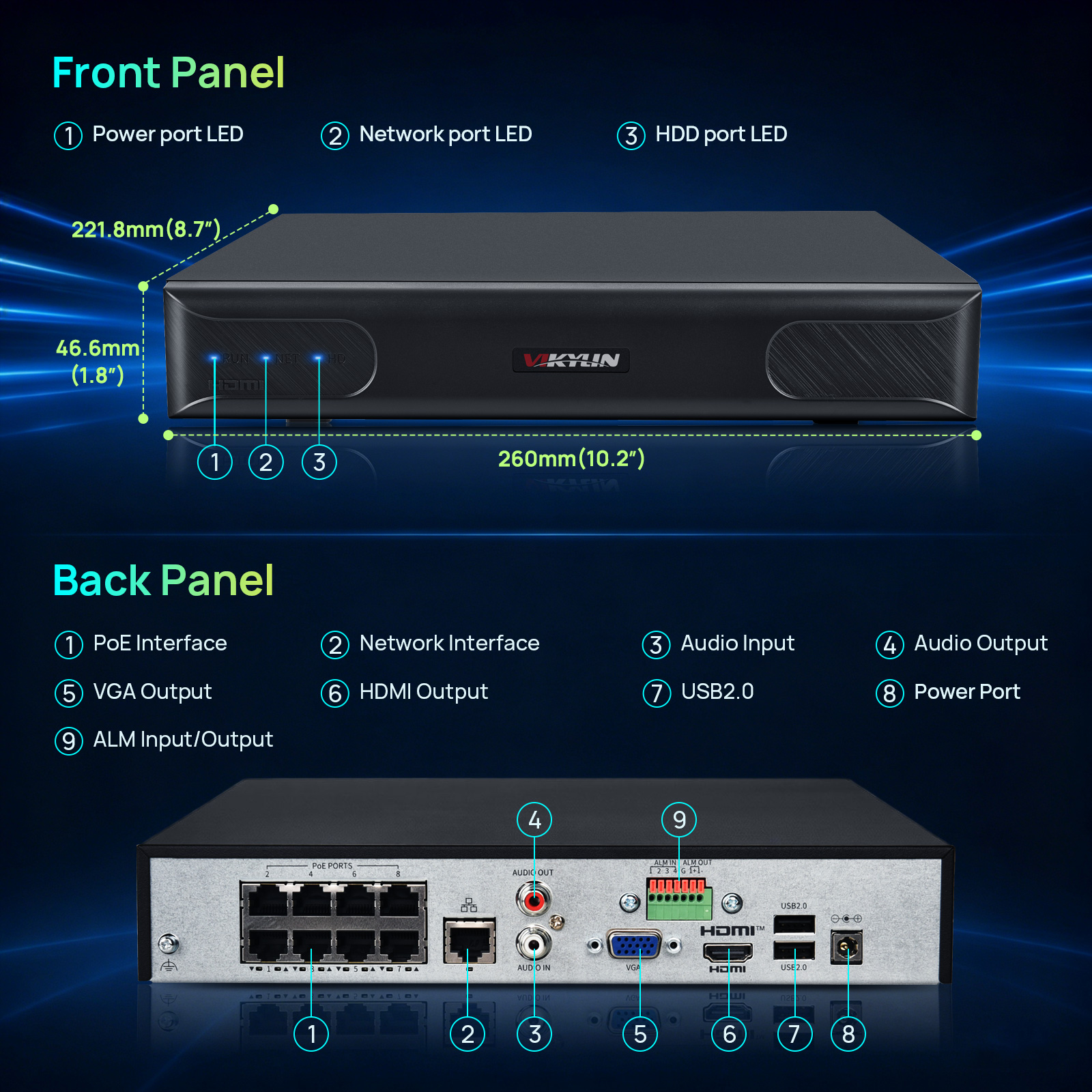 Vikylin 4K NVR UP to 12MP 8CH  - Home Security And Camera Systems ulasan dan harga
