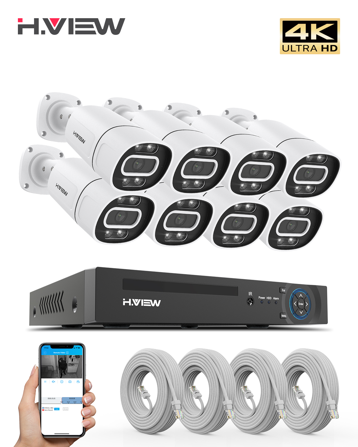 H.View 4K 5Mp 8Mp poe Cctv Sec - Home Security And Camera Systems ulasan dan harga