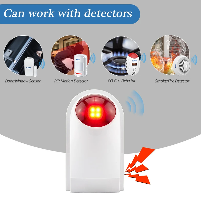 Flash Alarm Wireless Outdoor S - Home Security Siren ulasan dan harga