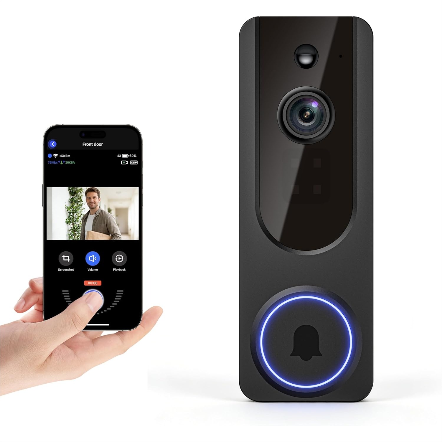 1080P Wireless Wi-Fi Doorbell  - Home Security Doorbell Camera ulasan dan harga