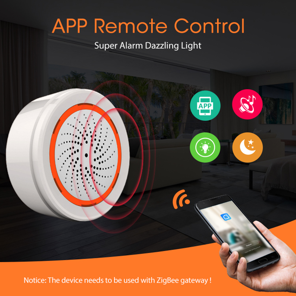 Tuya Zigbee Sound Light Sensor - Home Security Siren ulasan dan harga
