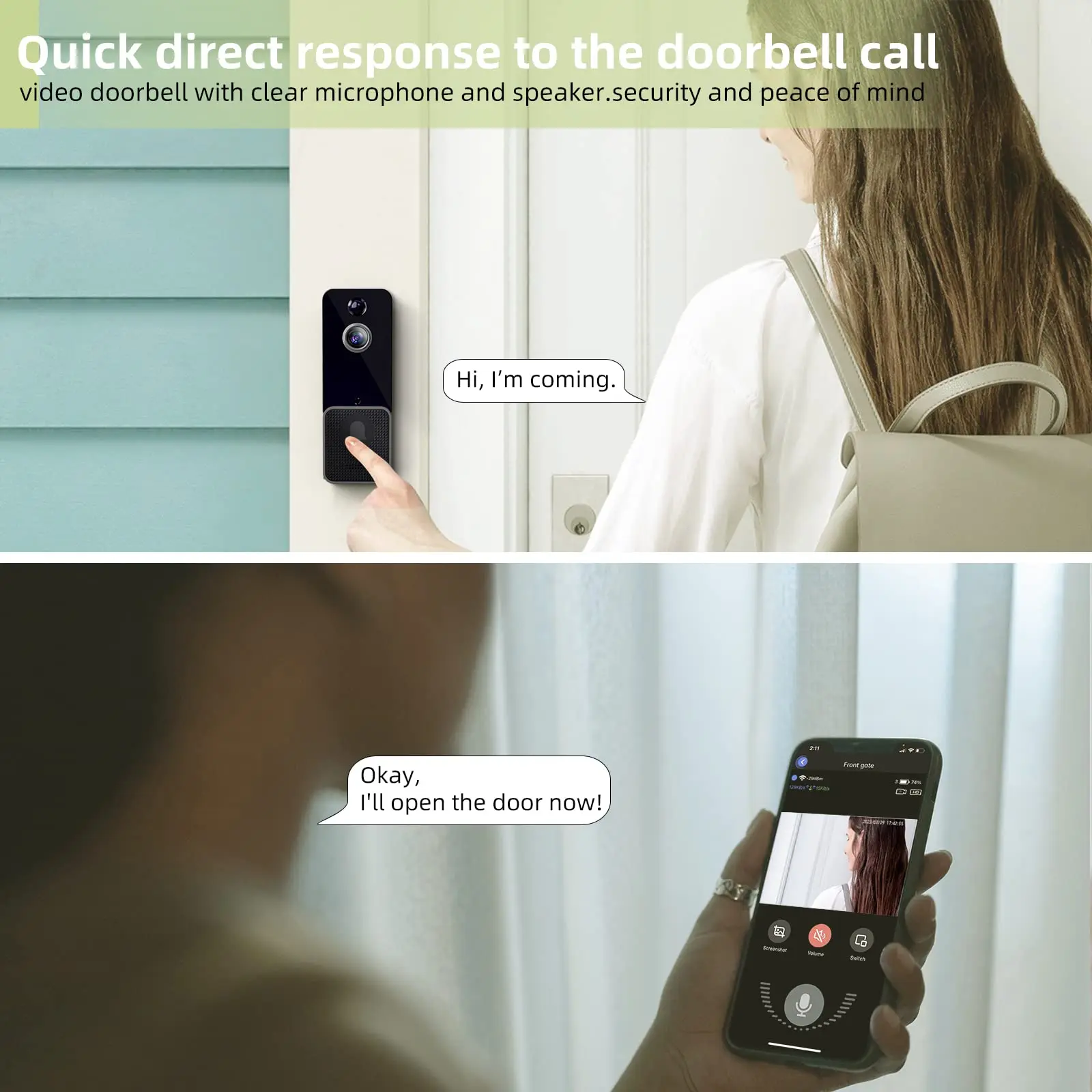 Wireless WiFi Video Doorbell C - Home Security Doorbell Camera ulasan dan harga