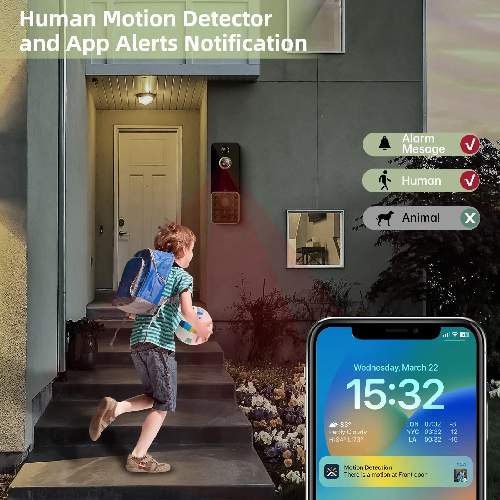 Wireless WiFi Video Doorbell C - Home Security Doorbell Camera ulasan dan harga
