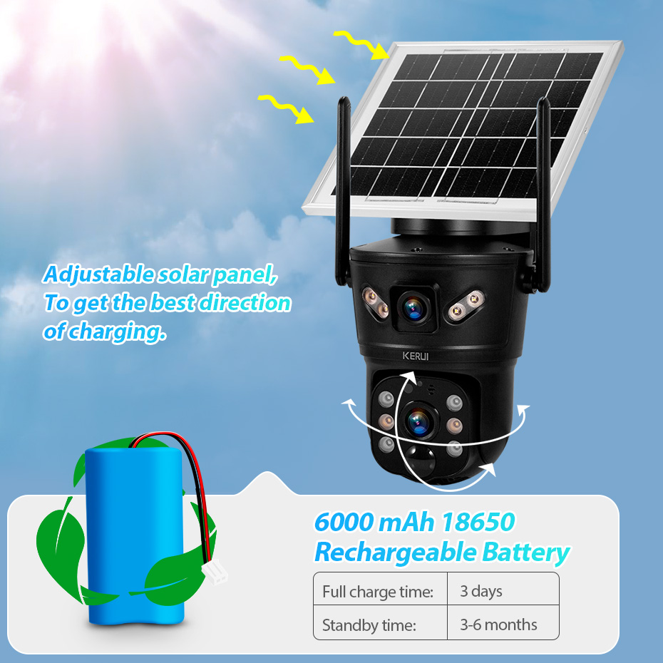 KERUI Outdoor 6MP Solar Camera - Home Security Outdoor Camera System ulasan dan harga