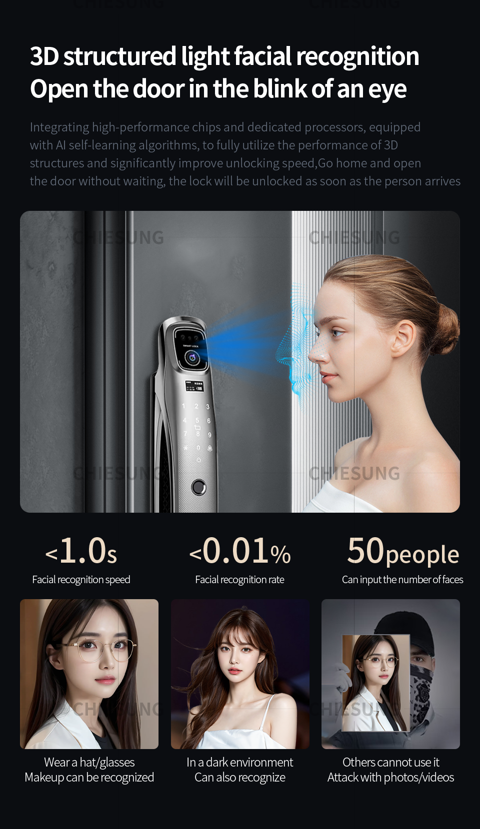 Multi-language 3D Face Door Lo - Home Security Measures ulasan dan harga