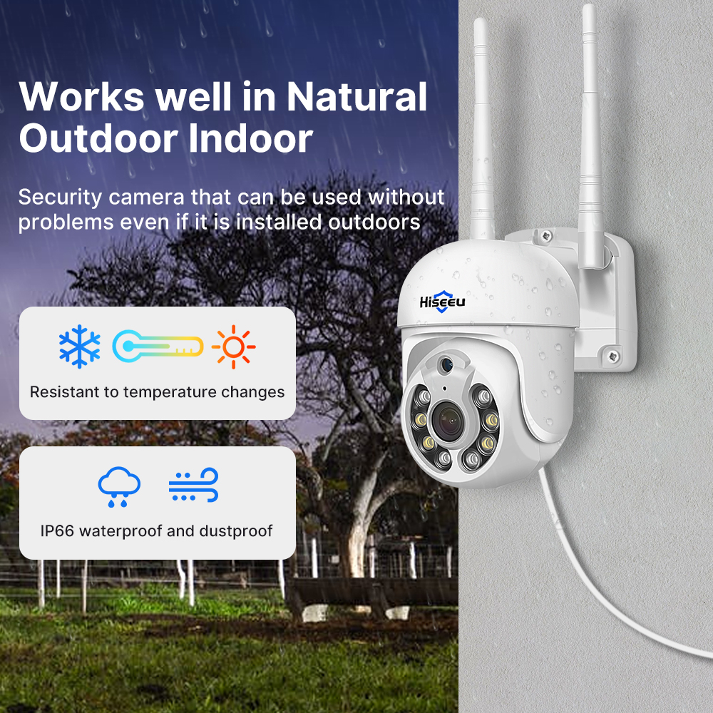Hiseeu 5MP WiFi CCTV Camera Se - Home Security Outdoor Camera System ulasan dan harga
