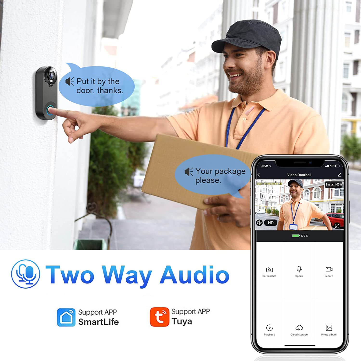 5G 2.4G WiFi Video Doorbell 10 - Home Security Doorbell Camera ulasan dan harga