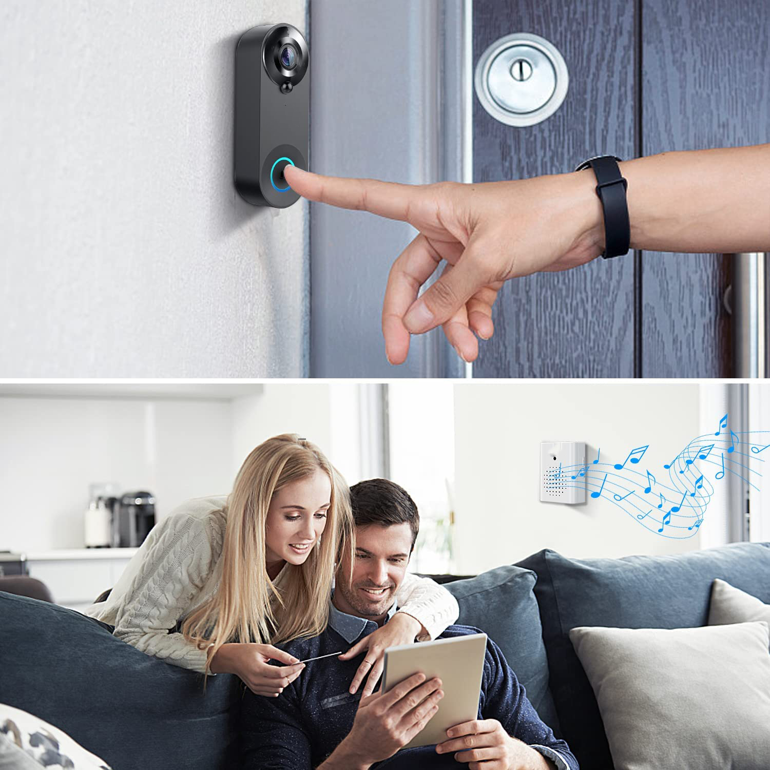 5G 2.4G WiFi Video Doorbell 10 - Home Security Doorbell Camera ulasan dan harga