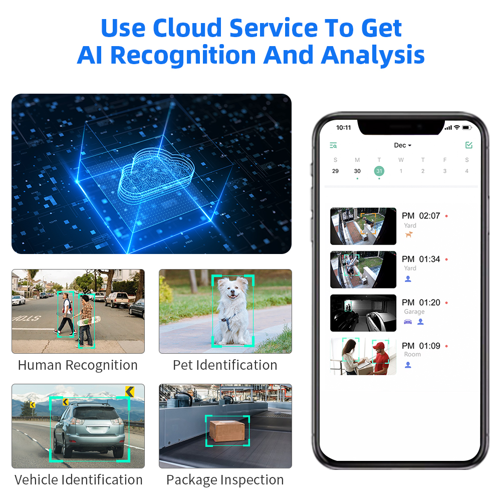 Hiseeu 3MP Cloud AI WiFi Video - Home Security Outdoor Camera System ulasan dan harga