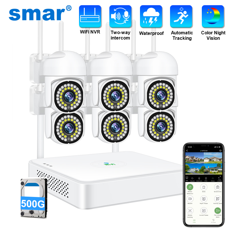 Smar 3MP Wireless CCTV Securit - Home Security Outdoor Camera System ulasan dan harga