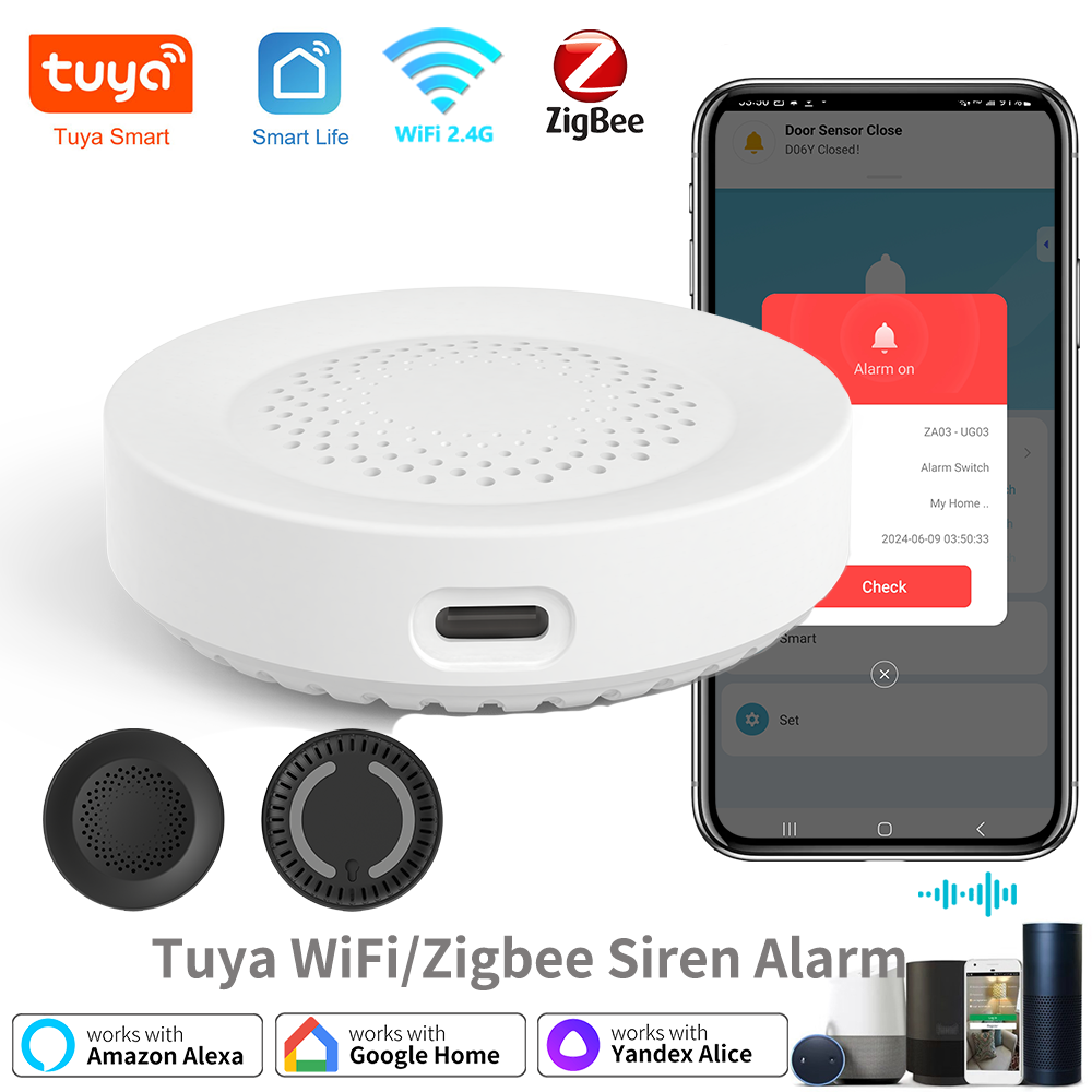 Tuya Zigbee WiFi Siren Alarm F - Home Security Siren ulasan dan harga
