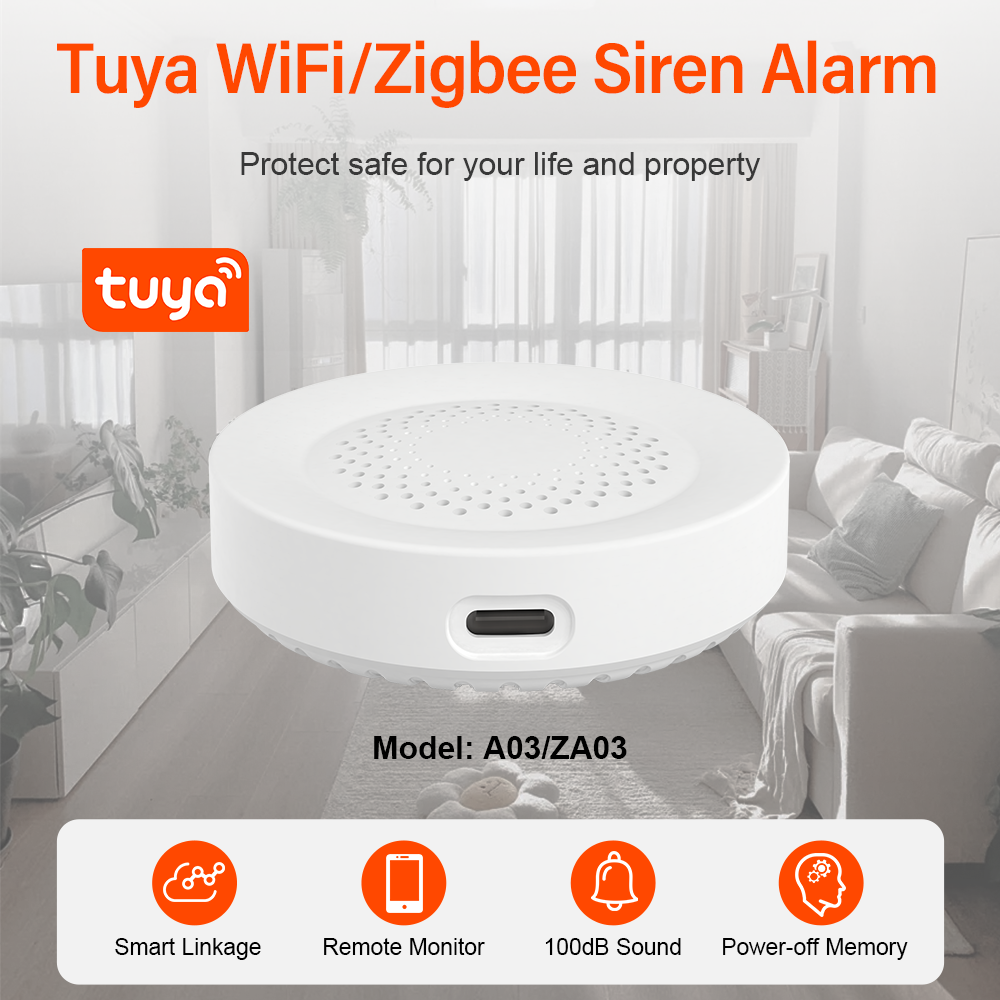 Tuya Zigbee WiFi Siren Alarm F - Home Security Siren ulasan dan harga