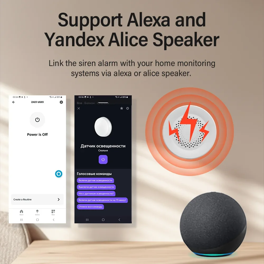 Tuya Zigbee WiFi Siren Alarm F - Home Security Siren ulasan dan harga